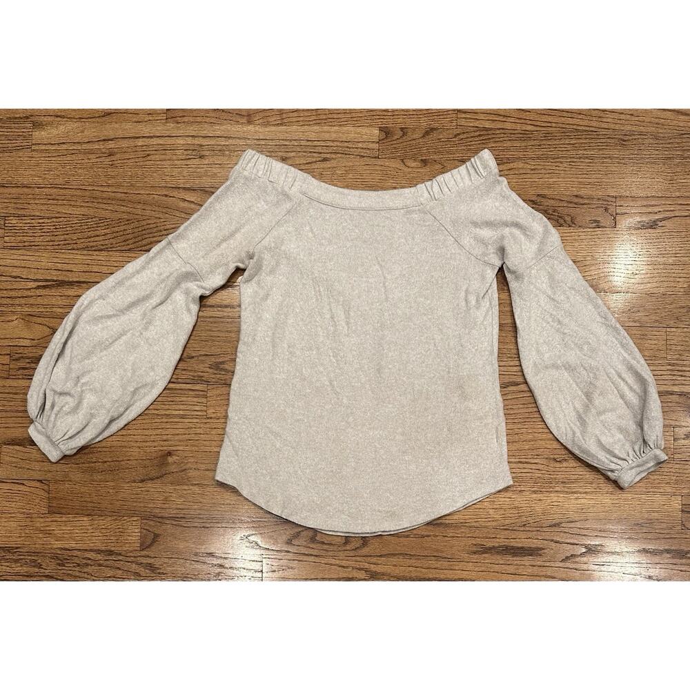 Anthropologie Saturday Sunday CloudFleece Off-The-Shoulder Top